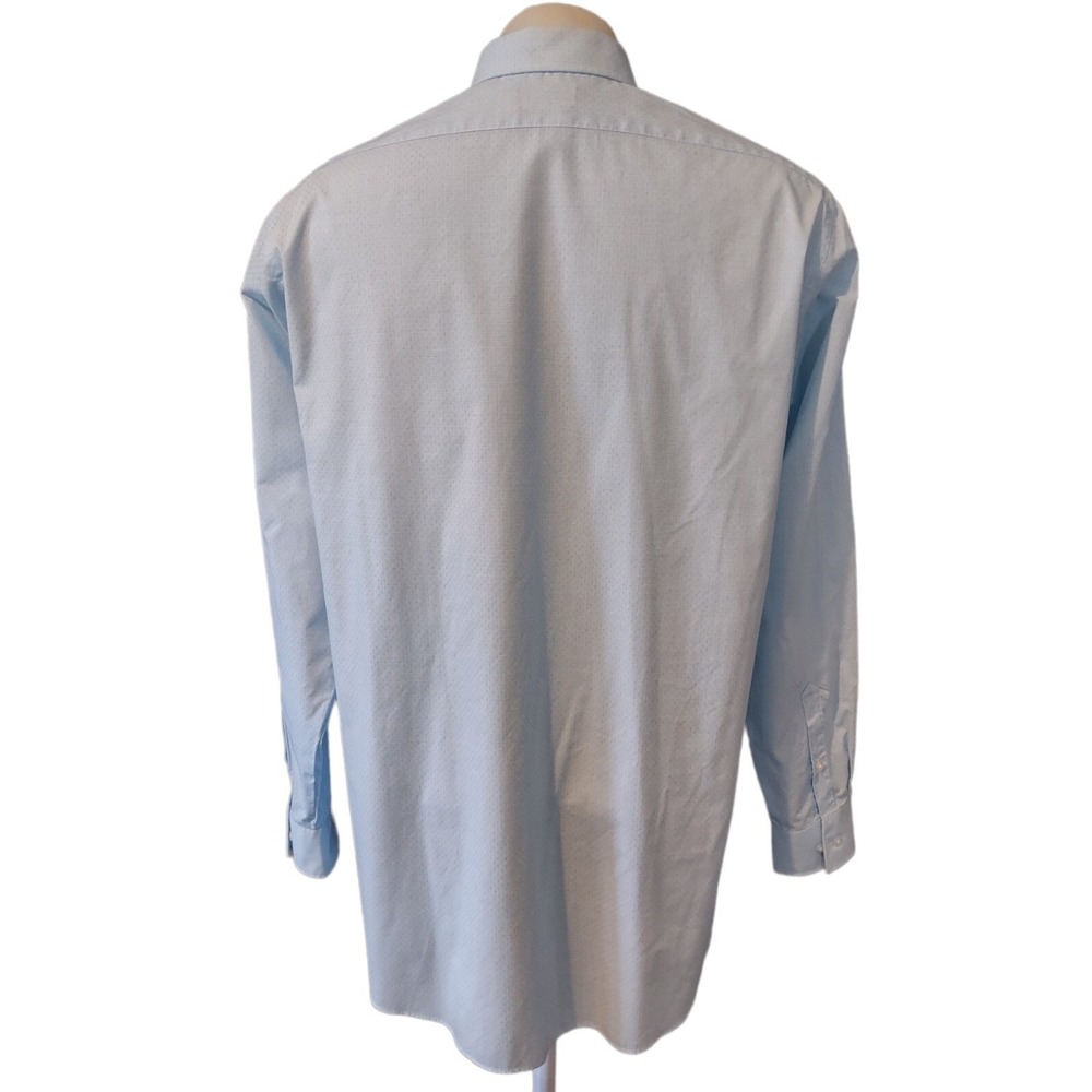 Shaquille O'Neal Dress Shirt XLG Tall Cooling Stretch Blue Micro Pattern XL G - Picture 2 of 12